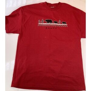 Vintage Banff Canada T-Shirt Men's XL Red Bears & Trees Graphic Tee Vintage